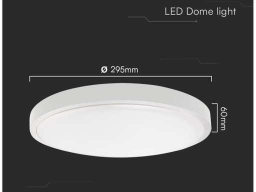 [SKU-76181] Plafoniera LED Rotonda 24W con Cornice Bianca - Luce calda 3000K - 2500 Lumen - Protezione IP44