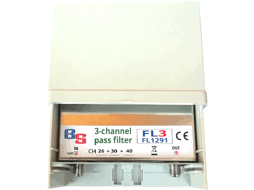 [FL3-CH] Filtro passacanale 3 canali CH1 + CH2 + CH3 - Passaggio CC tra IN e OUT