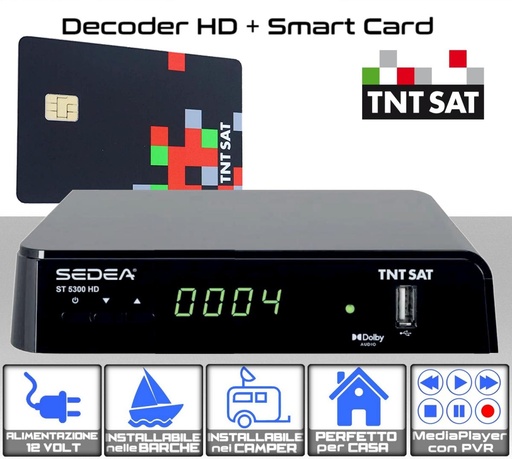 [MS0712] Decoder TNTSAT ST 5300 HD con scheda ufficiale TV francese