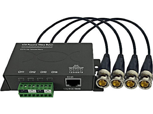 [VA1684] Balun a 4 canali per telecamere TVI - CVI - AHD - PAL ad alta risoluzione fino a 1080P