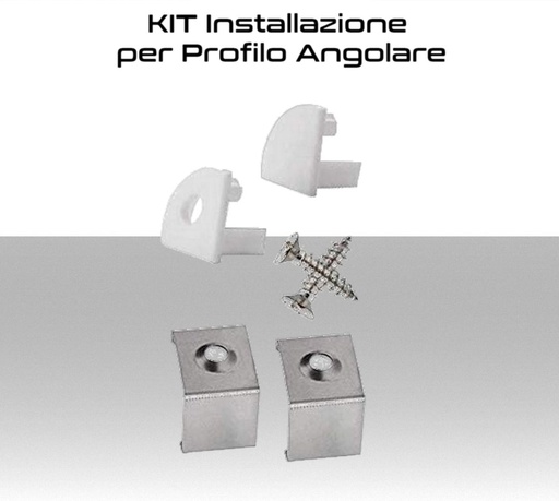 [MS0259] KIT Accessori Installazione per profili alluminio angolare strisce LED