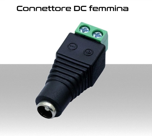 [MS0678] Connettore DC femmina  2 poli a morsetti per Telecamere e strisce LED