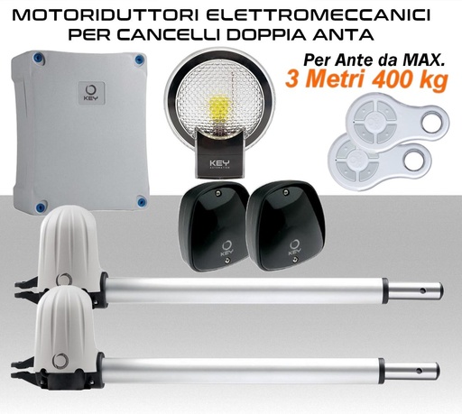 [MS1204] Motore per cancello battente 400 kg. STAR KIT completo apertura 2 ante