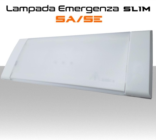 [SAGR2000] Lampada emergenza LED slim da 125 lumen configurabile SA/SE protezione IP40 con pittogrammi inclusi