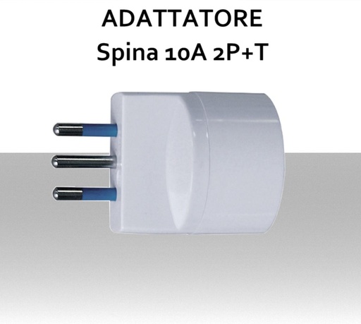 [MS0313] Adattatore con spina standard s11 a presa schuko 10A 2P T bianca