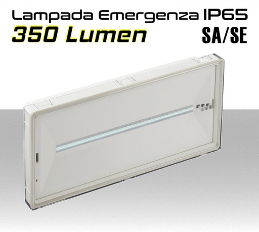 [MS2052] Lampada emergenza LED per esterno da 350 lumen configurabile SA/SE protezione IP65 con pittogrammi inclusi 