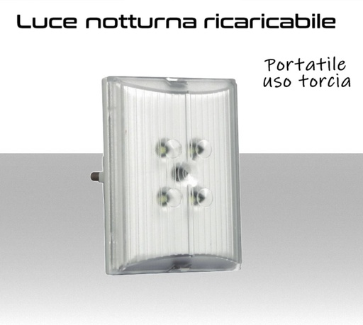 [MSGR11] Lampada LED luce notturna e Torcia estraibile ricaricabile