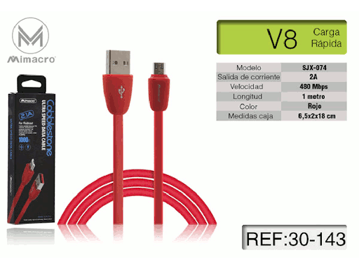 [MIM30-147] Cavo alimentazione USB per IOS - Alta corrente - Lunghezza 1 metro - Rosso
