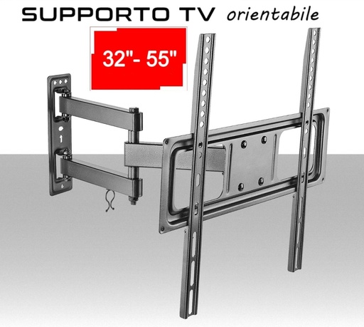 [MS2304] Supporto TV orientabile staffa muro per schermi da 32" a  55" pollici vesa compatibile