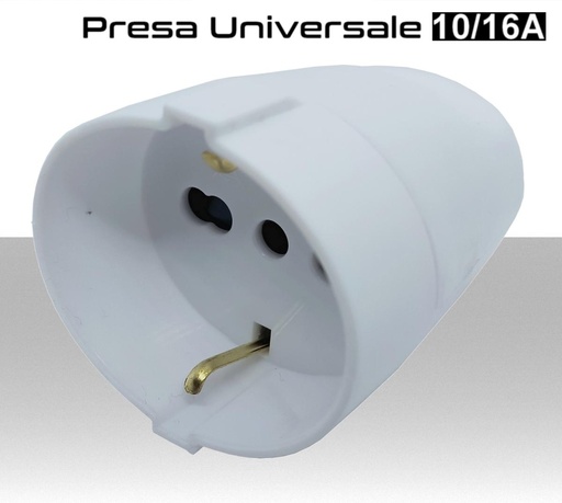 [SA30019] Presa universale mobile tedesca schuko bipasso bianca