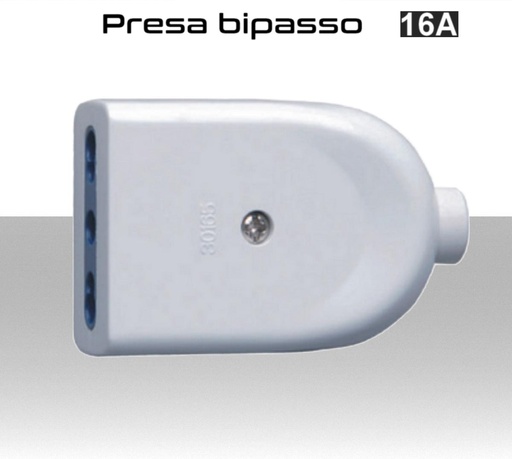 [MS0354] Presa volante bipasso bianca standard italiana 16A 