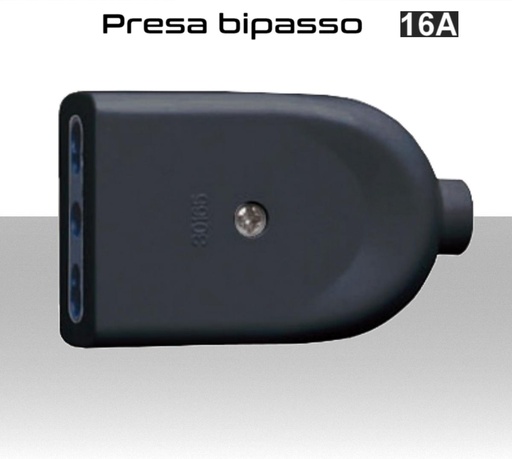 [MS0355] Presa volante bipasso nera standard italiana 16A