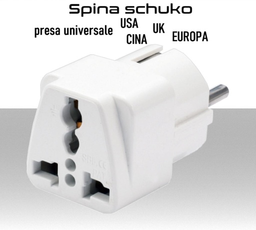 [MS30190] Spina schuko presa universale USA,UK,CINA,EUROPA