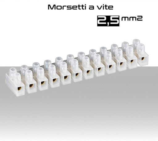 [SA31311] Morsetti a vite base quadrata 2,5 mm²  stecca da 12 unità